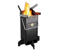 Stufa a legna portatile per cucinare e campeggio, in acciaio al manganese, per eventi all'aperto e barbecue