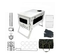 Stufa a legna portatile Stufa a legna in acciaio inossidabile, stufa portatile for tenda da campeggio con camino, fornace a legna, braciere turistico(2m StoveA)