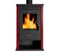 Stufa a legna Prometey EKO 3 Piano in metallo Bordeaux - 8.5kW [Classe Energetica A+]