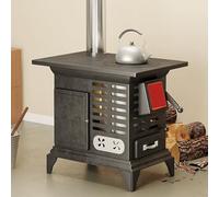 Stufa A Legna, Stufe A Pellet Con Forno E Valvola Di Ventilazione Regolabile, Legna Da Ardere E Carbone A Doppio Uso For Cucinare, Riscaldare, Bollire L'Acqua