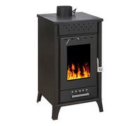 Stufa a legna/Termocamino in acciaio e ghisa 15 kW - Mod. Kolumbo