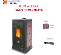 Stufa a Legna Ventilata Caminetto KING ISABEL 10.3 KW Riscaldamento Casa acciaio [EEK: A]