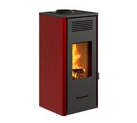 STUFA A LEGNA VENTILATA INVICTA "SENALES" ROSSO 8,4 KW