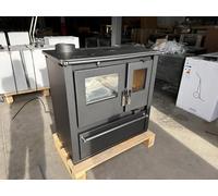 ЕЕЕК А+ Stufa a legna Verso Cs Plus Inox sinistra con 7,7 kW di potenza, ampio vano cottura e design robusto in acciaio inox [
