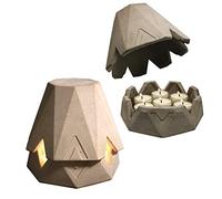 Stufa a lumini in calcestruzzo - fino a 7 lumini - Riscaldamento tealight - Camino per giardino / terrazza - Riscaldamento a candela (grigio chiaro)