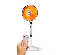 Avilia Stufa elettrica a parabola 500/1000W - Elemento al carbonio, timer, telecomando, oscillazione