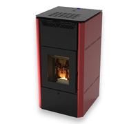 Stufa a pellet 61x62xH119 cm con autonomia max 30h bordeaux