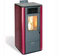 STUFA a PELLET 7KW MAURER MODELLO 8 colore BORDEAUX 47x47x90H cm