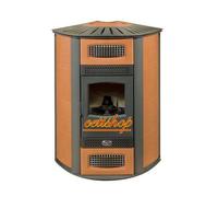 STUFA A PELLET AD ANGOLO ANSELMO COLA TERMO JUTTA 23 KW CUOIO Termostufa idro