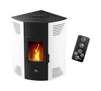 Stufa a pellet angolare impermeabile Iseos 12,2 kW bianco Sannover