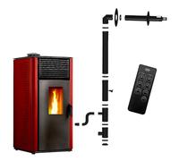 Stufa a pellet Anita 12 kW Bordeaux Sannover + Kit di installazione completo