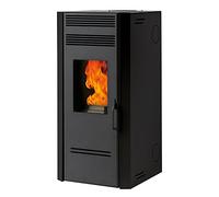 Stufa a pellet BIO G 80-7,7 kW - braciere ghisa - uscita fumi superiore dx, laterale dx o posteriore dx (Nero)