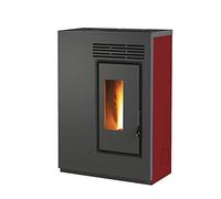 Stufa a pellet BIO GE60-5,5 kW - slim 25 cm (Rosso)