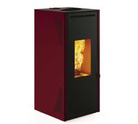 STUFA A PELLET CANALIZZATA E VENTILATA INVICTA "TALO PLUS" ROSSO 11,6 KW