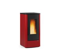 Stufa a pellet con struttura in acciaio e top in ghisa 10 kw Dahiana Plus Bordeaux VFS Nordica Extraflame