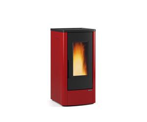 Stufa a pellet con struttura in acciaio e top in ghisa 10 kw Dahiana Plus Bordeaux VFS Nordica Extraflame