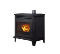 Stufa a Pellet EdilKamin Modello Lille 7 Evo Da 6,5 Kw in Ghisa Nera Bocciardata