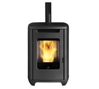 Stufa a Pellet EdilKamin Modello Sense 6 Da 5,4 Kw Colore Acciaio Nero