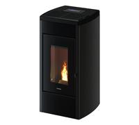 Stufa a pellet ermetica, ventilata e canalizzata FreePoint "Duke 14" nero con...