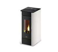 Stufa a pellet ermetica, ventilata e canalizzata FreePoint "Indaco 11" bianco...