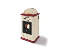Stufa a pellet Eva Calòr Diana 13kW ventilata in Maiolica decori oro 24 carati
