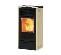 Stufa a Pellet Italiana Camini Ad Aria Modello Pira 7 Kw 65 Mq Colore Beige