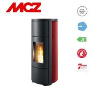 Stufa a Pellet MCZ Canalizzabile Flow Comfort Air 10 M1 10 KW In Acciaio e Ceramica Bordeaux