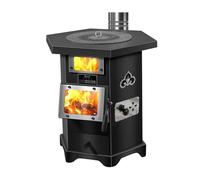 Stufa a Pellet Rurale da Interno, Stufa a Legna In Ghisa con 2 Finestre di Vetro, for Uso Esterno, Casa, Giardini