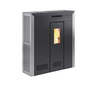 STUFA A PELLET SLIM CANALIZZATA E VENTILATA INVICTA "DAGLAN PLUS" GRIGIO 8,3 KW