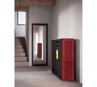 Stufa a pellet sottile ventilata canalizzabile Invicta Daglan Plus 8,3kW rosso Rosso bordeaux