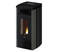 Stufa a Pellet Ventilata 13.7 kW 23 kg Metallo Titanio ATENA Plus 14 T2 Cadel