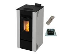 Stufa a pellet ventilata ALIDA 9 stagna 8,74 Kw Bianca 4 Stelle 83,7 m2 riscaldabili (Stufa + Modulo Wifi + Telecomando)