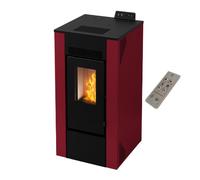 Stufa a Pellet ventilata Alida 9 Stagna 8,74 Kw Bordeaux 4 Stelle 83,70 m2 riscaldabili On Fire Line (Stufa + Telecomando)