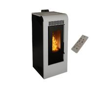 Stufa a Pellet Ventilata Canalizzata Giulia 10 Bianca 10,26 KW 4 Stelle 100 m2 riscaldabili (Stufa Canalizzata + Telecomando)