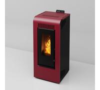 Stufa a Pellet Ventilata Canalizzata Giulia 10 Bordeaux 10,26 KW 4 Stelle 100 m2 riscaldabili (Stufa Canalizzata)