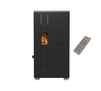 Stufa a Pellet Ventilata Elena 5 Kw Nera 4 Stelle 40 m2 riscaldabili Linea VZ (Stufa + Telecomando)