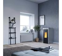 Stufa a pellet ventilata ermetica Invicta Teramo Plus 17,2 kW grigio Grigio - Chiaro