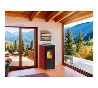 Stufa a pellet ventilata Invicta Burano Wi-fi Plus 8 kW rosso Rosso