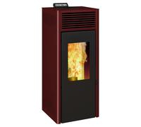 STUFA A PELLET VENTILATA INVICTA "NUOVA NOLA PLUS" ROSSO 9,5 KW