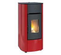 MARIELLA - Stufa a Pellet, 7 kW, Ventilata, colore Bordeaux