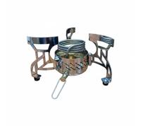 Stufa a propano portatile a triplo bruciatore per campeggio e tailgating, attrezzatura da cucina all'aperto con efficienti bruciatori in lega di acciaio - quattro teste