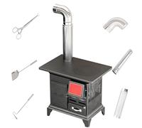 Stufa A Riscaldamento Senza Fumo Con Compatibilità Multi-Brennstoff, Costruzione In Acciaio Manganeso & Ferro, Riscaldamento Rapido Per Casa, Uso Rurale(100cm chimney)