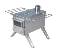 Stufa a stelo medio Winnerwell Nomad | Piccola stufa portatile a legna per tende, rifugi e campeggio | 800 focaccini cubici di pollice | Costruzione in acciaio inossidabile di precisione