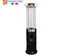 Stufa Aerea Circolare a Gas 5-11 KW DCG Termopatio Per Esterno Nero h187 cm