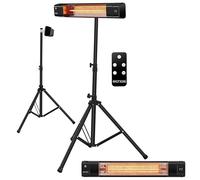 Stufa al carbonio | faretto da terrazza | riscaldatore a infrarossi | faretto | 2500 Watt | display | lampada al carbonio | timer 24h | telecomando | protezione dagli spruzzi | protezione contro il