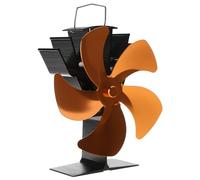 Stufa alimentata a calore nera sul camino per legna per bruciatore disperde aria calda attraverso la casa ventola alimentata a calore per bruciare legna