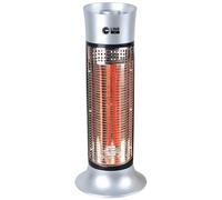 Stufa Alogena a Colonna 900W Compatta Oscillante in Fibra di Carbonio