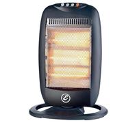 Stufa Alogena Oscillante 1200W con 3 Elementi 3 Livelli di Potenza Riscaldamento Rapido Basso Consumo Oscillazione 70° Silenziosa Portatile Sistema Anti Ribaltamento Fino A 40m² 38 × 28 × 55 cm Nero