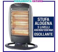 stufa alogena oscillante stufetta elettrica portatile girevole da interno 1200W [EEK: A]
