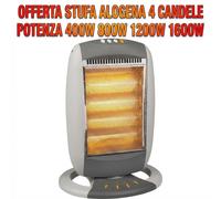 STUFA basso consumo elettrica ALOGENA 4 POTENZE OSCILLANTE 400-800-1200-1600W [EEK: A]